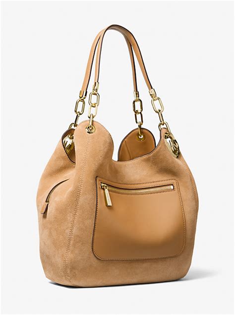 michael kors lillie handbag|lillie large suede shoulder bag.